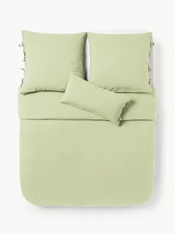 Mantas|Fundas Nórdicas>Westwing Collection Funda nórdica de percal lavado Leonie Verde claro