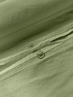 Mantas|Fundas Nórdicas></noscript>Westwing Collection Funda nórdica de percal lavado Debbie Verde oliva