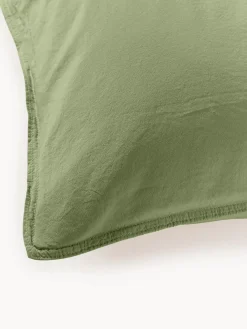 Mantas|Fundas Nórdicas></noscript>Westwing Collection Funda nórdica de percal lavado Debbie Verde oliva