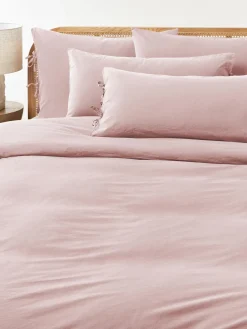 Fundas Nórdicas|Mantas>Westwing Collection Funda nórdica de percal lavado Leonie Rosa oscuro
