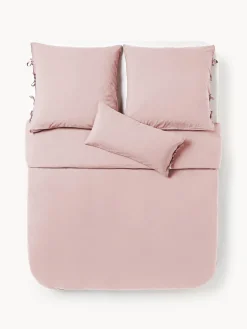 Fundas Nórdicas|Mantas>Westwing Collection Funda nórdica de percal lavado Leonie Rosa oscuro