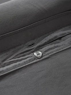 Fundas Nórdicas|Mantas></noscript>Westwing Collection Funda nórdica de percal lavado Debbie Gris oscuro