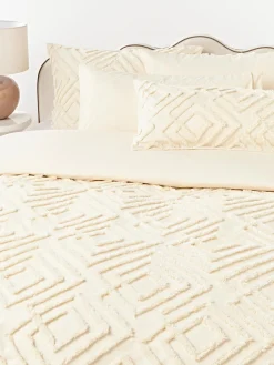 Fundas Nórdicas|Mantas>Westwing Collection Funda nórdica de percal Phil Blanco crema