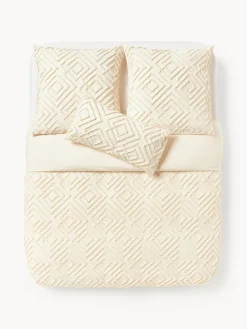 Fundas Nórdicas|Mantas>Westwing Collection Funda nórdica de percal Phil Blanco crema