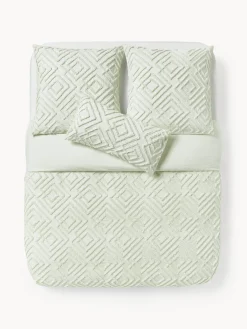 Fundas Nórdicas|Mantas>Westwing Collection Funda nórdica de percal Phil Verde salvia