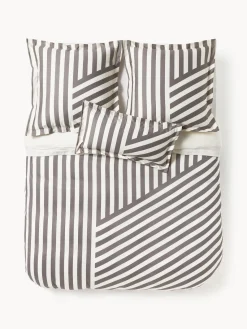 Best Funda nórdica de satén a rayas con dobladillo Brendan Fundas Nórdicas|Mantas