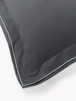 Fundas Nórdicas|Mantas></noscript>Westwing Collection Funda nórdica de satén Carlotta Gris antracita, gris claro