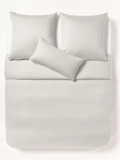 Mantas|Fundas Nórdicas>Westwing Collection Funda nórdica de satén Comfort Gris claro