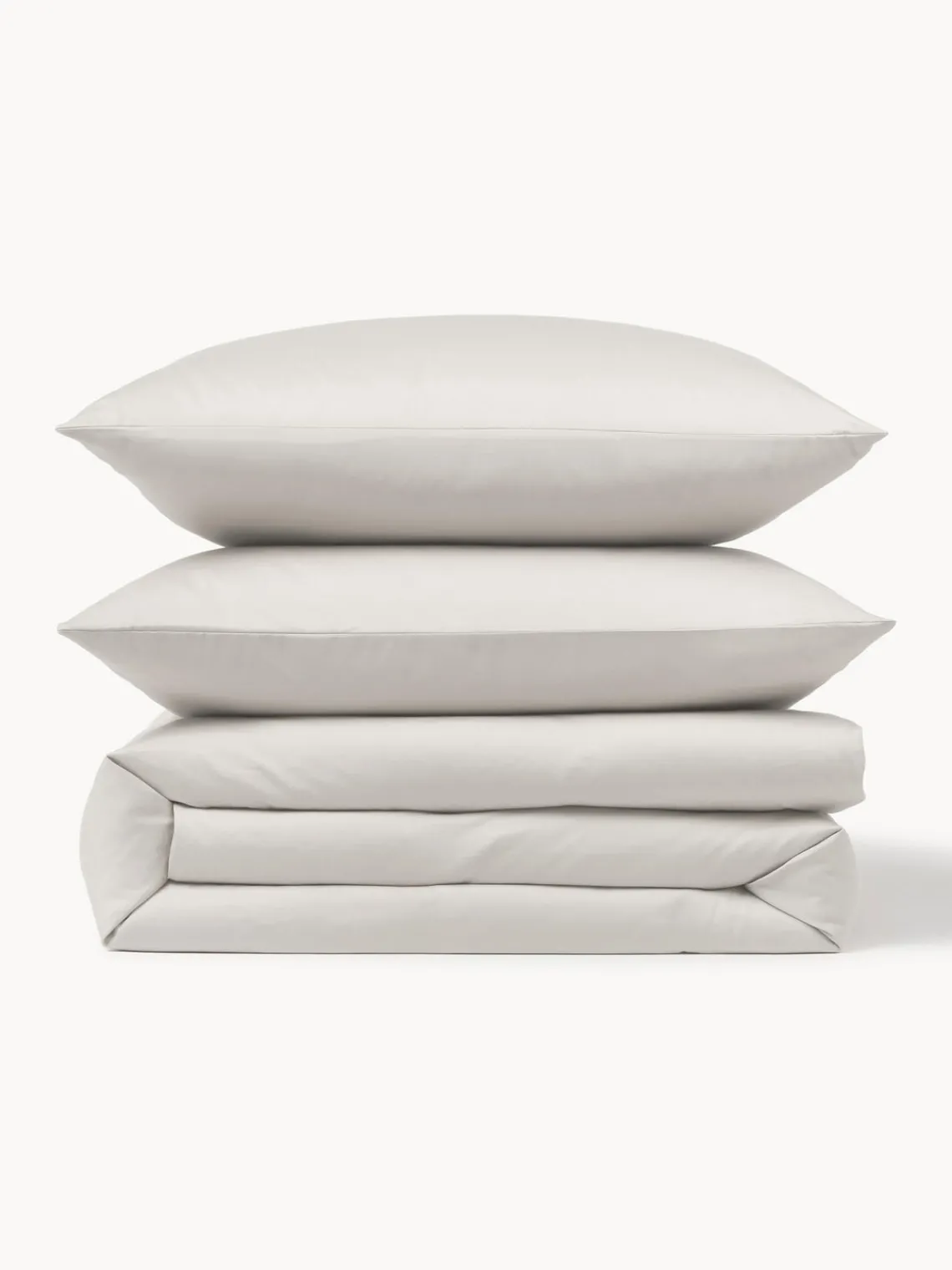 Mantas|Fundas Nórdicas>Westwing Collection Funda nórdica de satén Comfort Gris claro