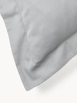 Fundas Nórdicas|Mantas></noscript>Westwing Collection Funda nórdica de satén con estampado floral Sakura Gris oscuro, rosa claro, blanco