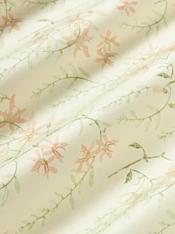 Fundas Nórdicas|Fundas De Edredón></noscript>Westwing Collection Funda nórdica de satén estampado Leticia Beige claro, melocotón, verde