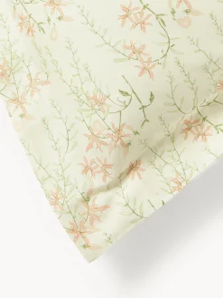 Fundas Nórdicas|Fundas De Edredón></noscript>Westwing Collection Funda nórdica de satén estampado Leticia Beige claro, melocotón, verde