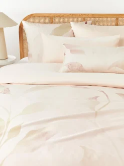 Mantas|Fundas Nórdicas>Westwing Collection Funda nórdica de satén estampado Marino Tonos melocotón