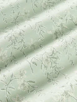 Fundas Nórdicas|Mantas></noscript>Westwing Collection Funda nórdica de satén estampado Leticia Verde salvia, beige claro, verde oscuro