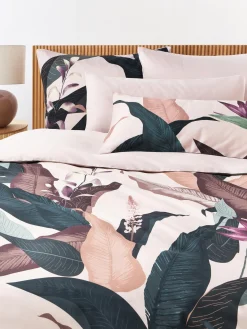 Fundas Nórdicas|Mantas>Westwing Collection Funda nórdica de satén Flora Rosa claro