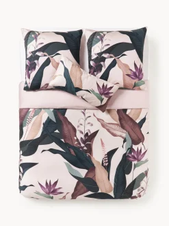 Fundas Nórdicas|Mantas>Westwing Collection Funda nórdica de satén Flora Rosa claro