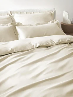 Mantas|Fundas Nórdicas>Westwing Collection Funda nórdica de satén Premium Beige claro