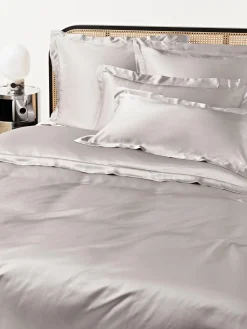 Mantas|Fundas Nórdicas>Westwing Collection Funda nórdica de seda Sylvie Gris claro