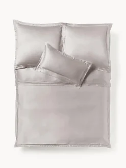 Mantas|Fundas Nórdicas>Westwing Collection Funda nórdica de seda Sylvie Gris claro
