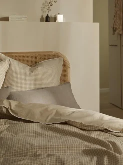 Fundas Nórdicas|Fundas De Edredón></noscript>Westwing Collection Funda nórdica de seersucker con ribete Davey Beige, blanco