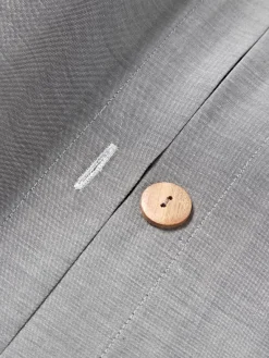 Fundas Nórdicas|Mantas></noscript>Westwing Collection Funda nórdica de seersucker con ribete Davey Gris oscuro, blanco