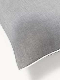 Fundas Nórdicas|Mantas></noscript>Westwing Collection Funda nórdica de seersucker con ribete Davey Gris oscuro, blanco
