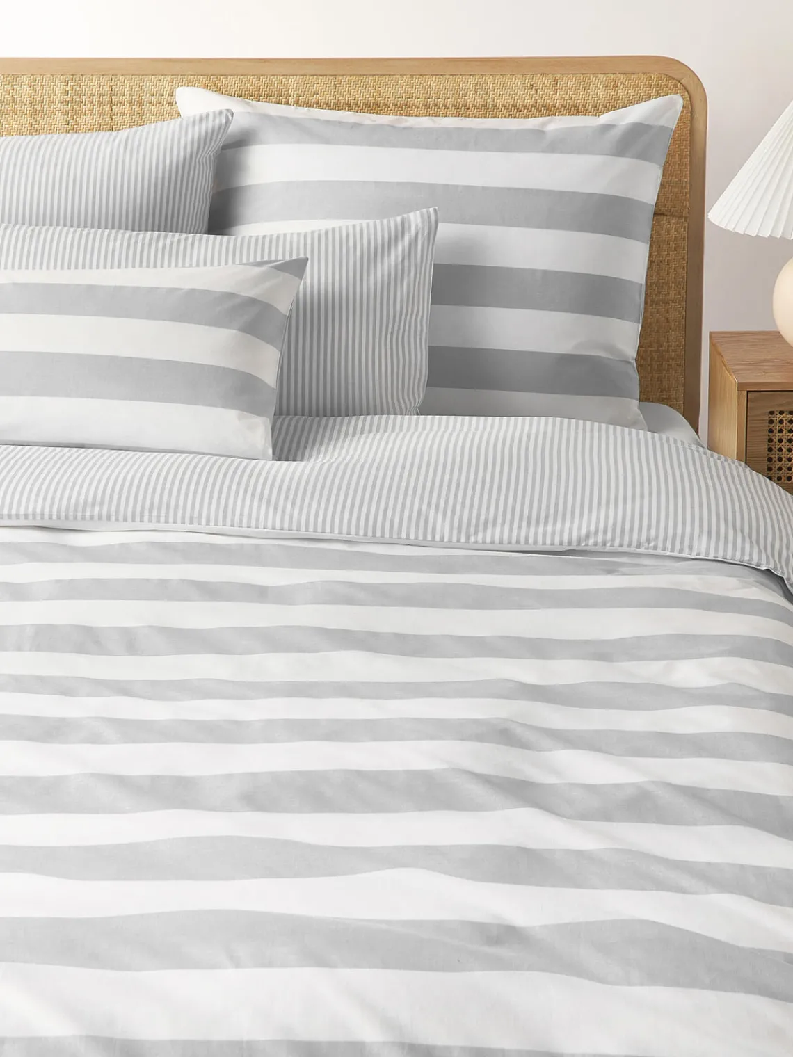 Online Funda nórdica doble cara de algodón a rayas Lorena Mantas|Fundas Nórdicas