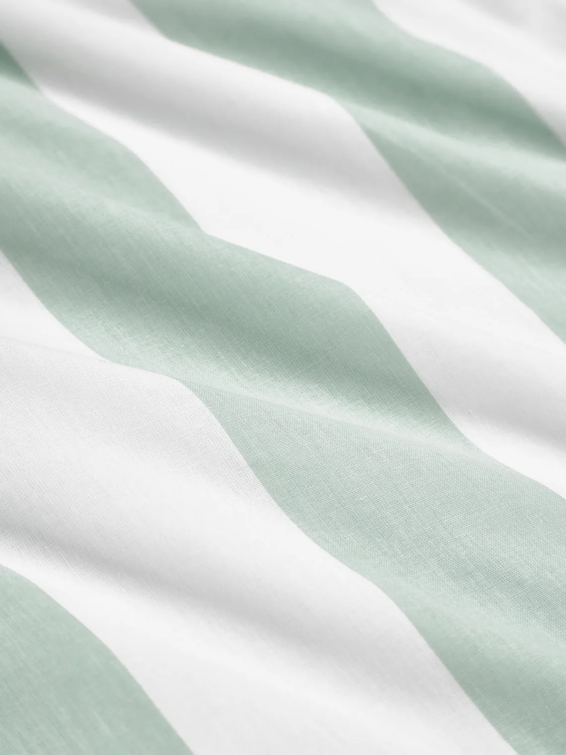 Mantas|Fundas Nórdicas>Westwing Collection Funda nórdica doble cara de algodón a rayas Lorena Verde salvia, blanco