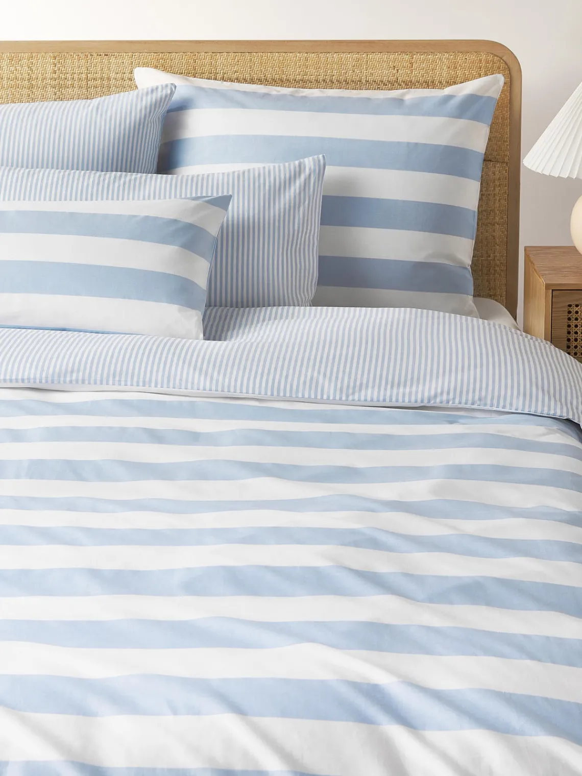 Discount Funda nórdica doble cara de algodón a rayas Lorena Mantas|Fundas Nórdicas