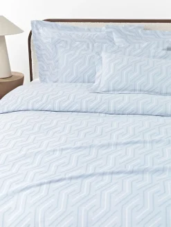 Fundas Nórdicas|Mantas>Westwing Collection Funda nórdica en tejido jacquard Aisha Azul claro, blanco