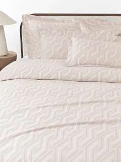 Fundas Nórdicas|Mantas>Westwing Collection Funda nórdica en tejido jacquard Aisha Beige claro, blanco