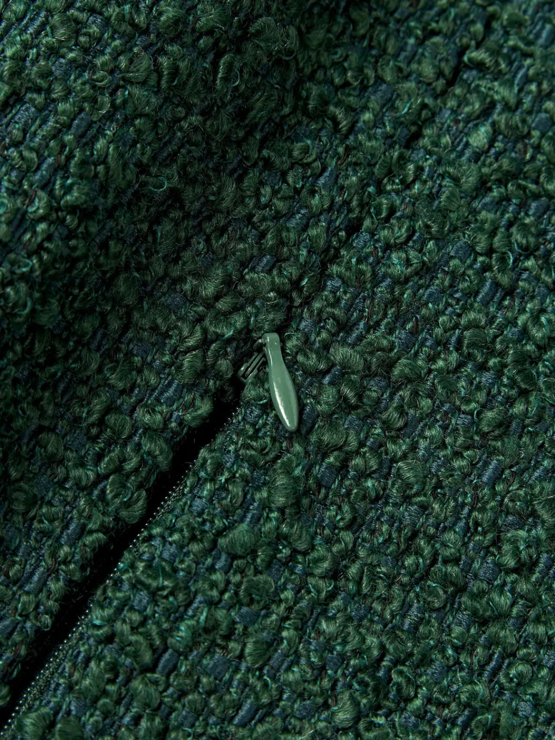 Mantas|Cojines Decorativos>Westwing Collection Fundas de cojín en tejido bouclé Bellamie, 2 uds. Bouclé verde oscuro