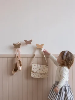 Online Ganchos de pared artesanales de madera de haya Butterfly, 3 uds. Niños Decoración Infantil|Colgadores Y Estantes De Pared