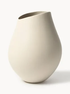 Jarrones|Jarrones>Westwing Collection Gran jarrón hecho a mano en gres Opium, 39 cm Beige claro