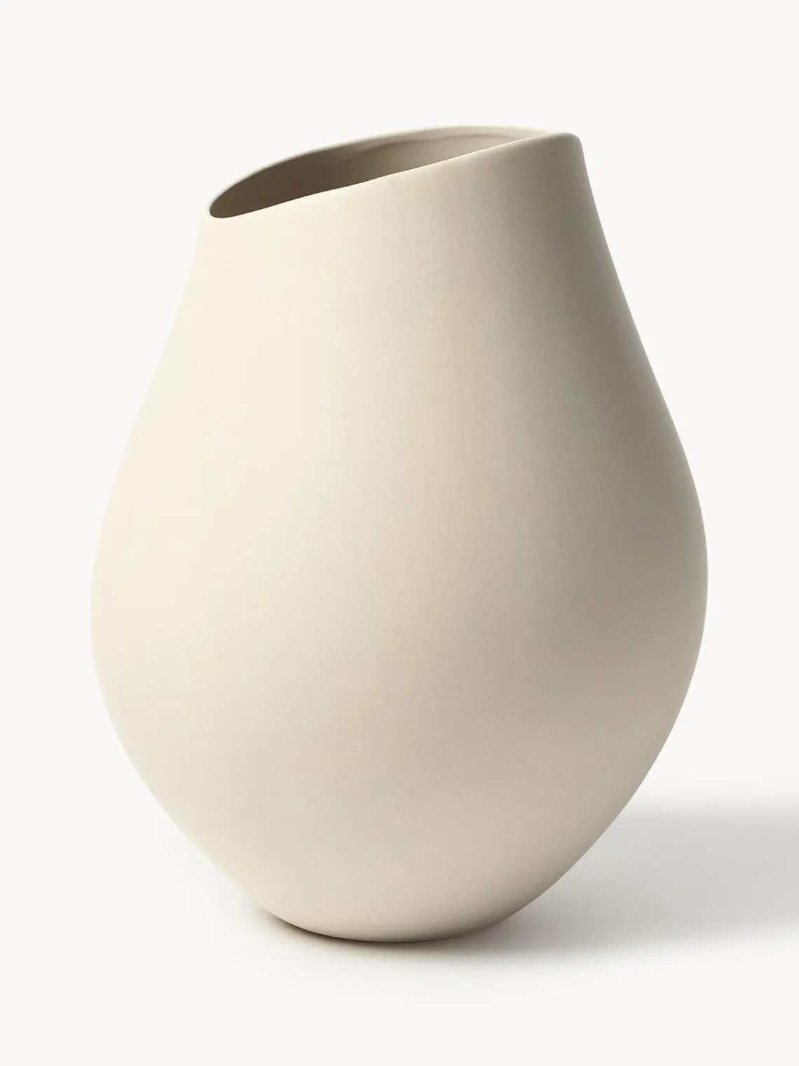 Jarrones|Jarrones>Westwing Collection Gran jarrón hecho a mano en gres Opium, 39 cm Beige claro