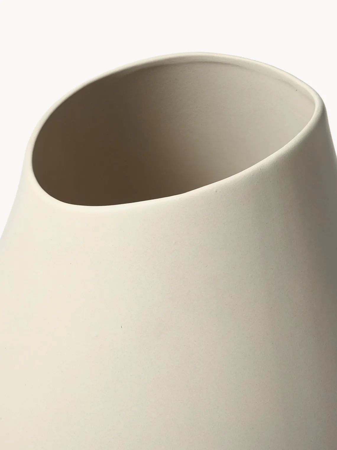 Jarrones|Jarrones>Westwing Collection Gran jarrón hecho a mano en gres Opium, 39 cm Beige claro