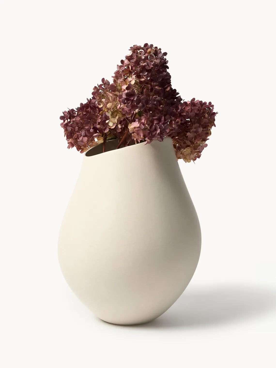 Jarrones|Jarrones>Westwing Collection Gran jarrón hecho a mano en gres Opium, 39 cm Beige claro