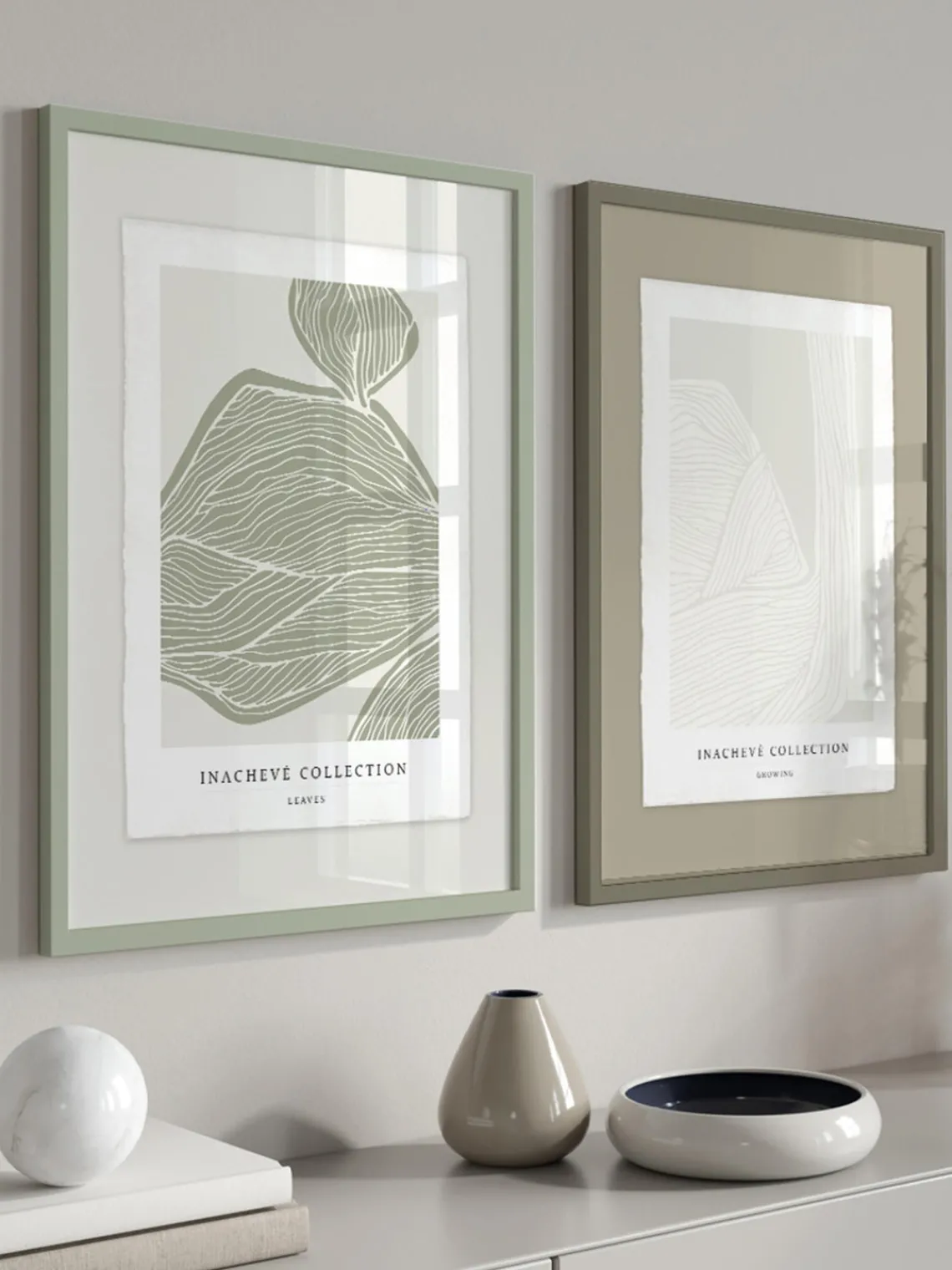 Cuadros Y Láminas Decorativas|Jarrones>Incado Impresión digital enmarcada artesanal Leaves