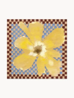 Clearance Impresión digital Flower With Checks 03 Pósters|Jarrones