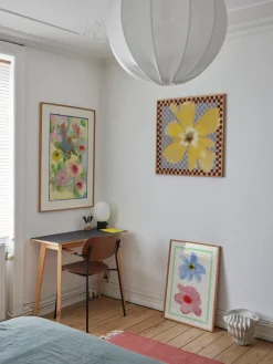 Best Impresión digital Flower With Checks 01 Pósters|Jarrones