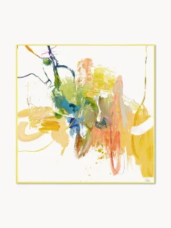 Discount Impresión sobre lienzo acabada a mano enmarcada Confidential Yellow Lienzos|Jarrones