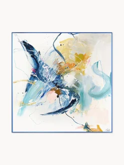 Lienzos|Jarrones>Malerifabrikken Impresión sobre lienzo acabada a mano enmarcada Confidential Blue