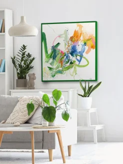 Discount Impresión sobre lienzo acabada a mano enmarcada Confidential Green Lienzos|Jarrones