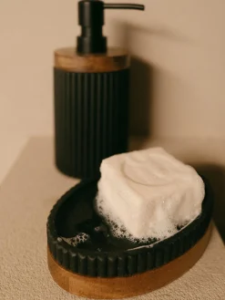 Outlet Jabonera con madera Laura Dispensador De Jabón Y Jaboneras|Jarrones