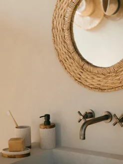 New Jabonera con madera Laura Dispensador De Jabón Y Jaboneras|Jarrones