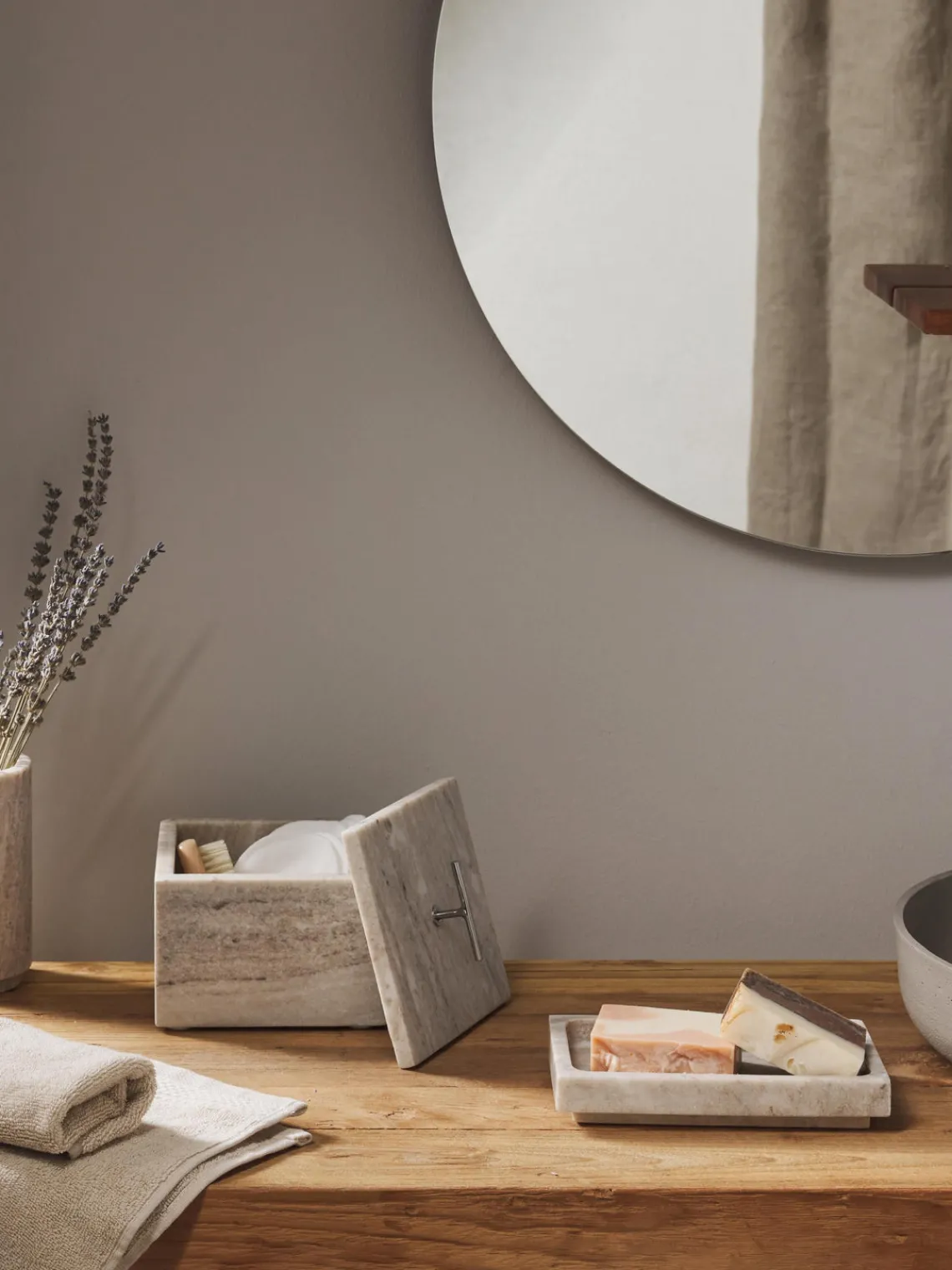 Dispensador De Jabón Y Jaboneras|Jarrones>Westwing Collection Jabonera de mármol Simba Mármol beige