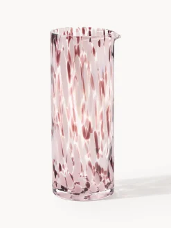 Jarras De Agua|Vajillas Completas>Westwing Collection Jarra artesanal con estampado a lunares Oakley, 1,1 L Tonos rosas, transparente