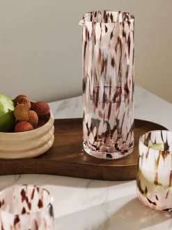 Jarras De Agua|Vajillas Completas></noscript>Westwing Collection Jarra artesanal con estampado a lunares Oakley, 1,1 L Tonos rosas, transparente