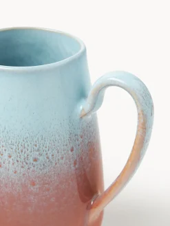 Jarras De Agua|Vajillas Completas>Westwing Collection Jarra artesanal Marguerite, 1 L Terracota, azul claro