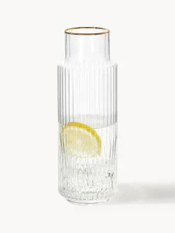 Best Jarra soplada con borde dorado Aleo, 1 L Jarras De Agua|Vajillas Completas